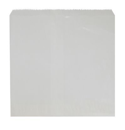 Small white flat greaseproof paper bag, 200x200mm, ideal for food packaging | Hospitality Supplies Queensland