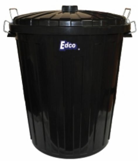 Picture of Garbage Bin Black & Lid 55LT Plastic 