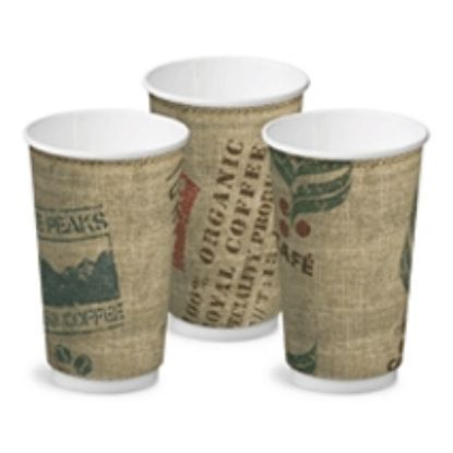Picture of Double Wall 16oz Jute print Coffee Cup