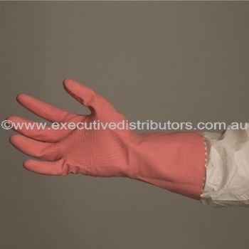 Picture of Gloves Silverlined Rubber Pink