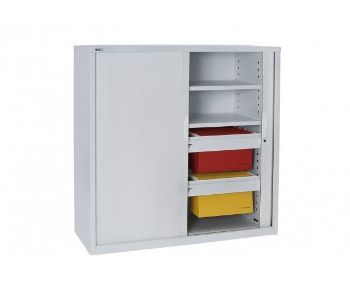 Picture of Sliding Door Cupboard - 1016mm High x 1200mm Wide x 473mm Deep Tambour Cabinet