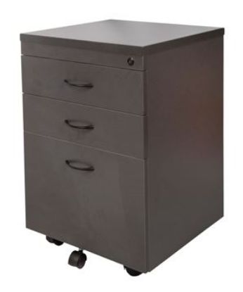 Picture of Mobile Pedestal -  3 Drawer to suit Standard Desks - IRONSTONE Colour