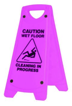 Picture of Sign Pink -  Caution Wet Floor - Cleaning in Progress "A" Frame