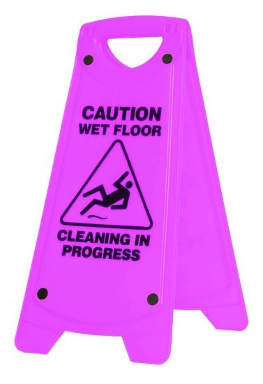 Picture of Sign Pink -  Caution Wet Floor - Cleaning in Progress "A" Frame