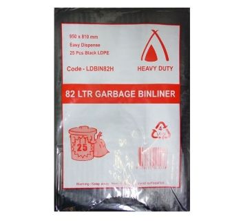 Picture of Garbage Bin Liner 82L LDPE Black 950x810 Heavy Duty  