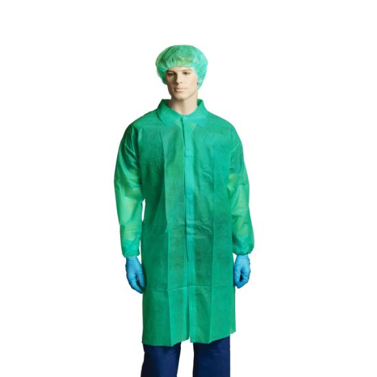 Picture of Gown Polypropylene Labcoat No Pocket GREEN