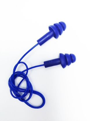 Picture of Earplugs -Reusable & Detectable- Corded Blue 