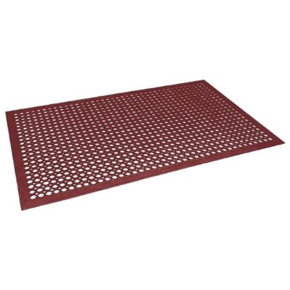 Picture of Red Drainage Antifatigue Mat with Holes - Std- 1500mm x 900mm