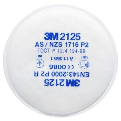 Picture of 3M 2125 Respirator P2 Particle Filters to suit 6000 Series -Round-fits directly to mask