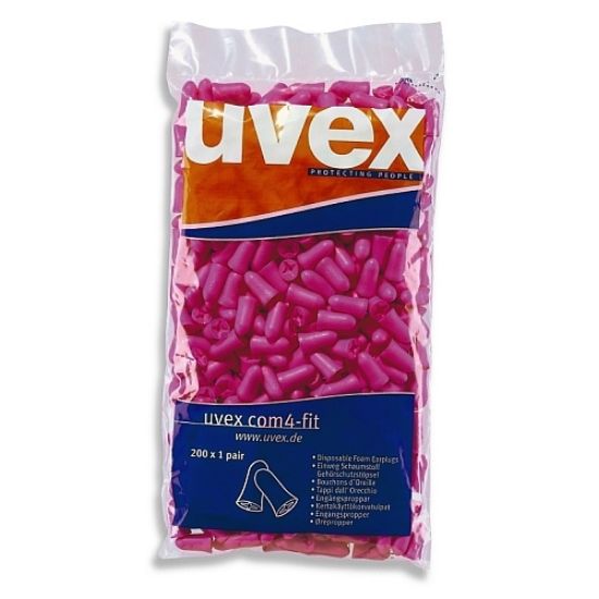 Picture of Earplugs - Uncorded Bulk Dispenser Bag - Uvex Com4-Fit - Orange