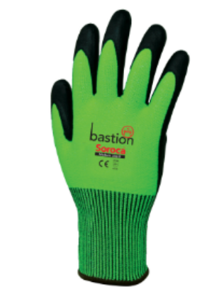 Picture of Glove - Cut Resistant Class D - Bastion Soroca - Hi Viz Green HPPE - Nitrile Palm IGLV791435