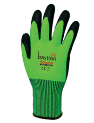 Picture of Glove - Cut Resistant Class D - Bastion Soroca - Hi Viz Green HPPE - Nitrile Palm IGLV791435 