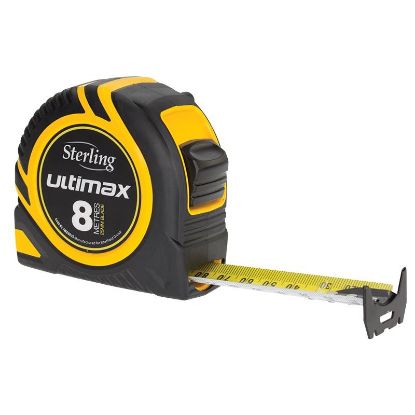 Picture of Tape Measure 8m x 25mm Metric - Sterling Ultimax - Yellow / Black