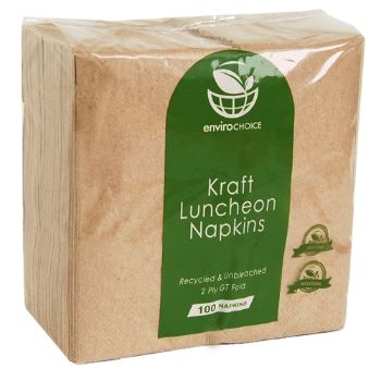 Picture of 2 Ply Lunch Napkin GT (1/8th) Fold - Natural/Kraft Redifold