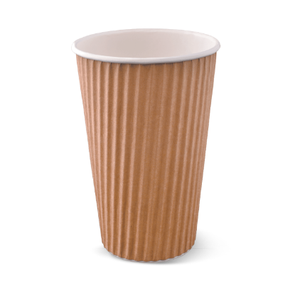 Picture of Brown 16oz Ripple Double Wall Coffee Cup 