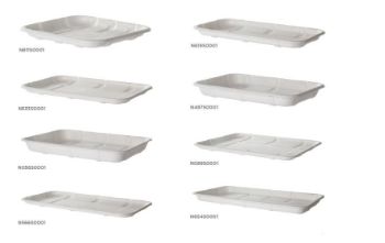 Picture of Meat & Produce Tray 8 x 5in - Sugarcane Pulp - (216 x 122 x 17mm)