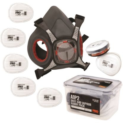 Picture of Half Face Respirator Mask Kit - with A1 / P2 Cartridges in Reusable Bucket