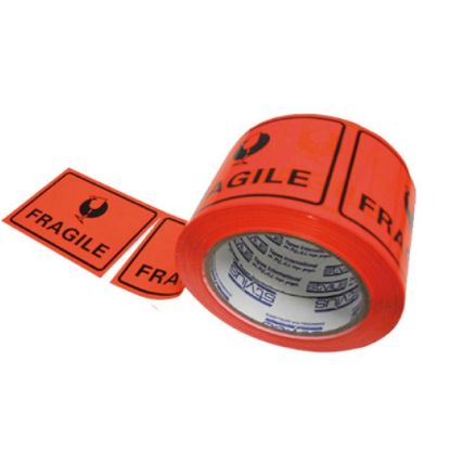 Picture of Fragile - Printed Tape Label Stickers on Roll -No Backing