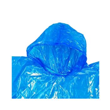 Picture of Poncho Polyethelene Disposable Blue