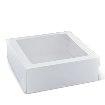 Picture of Cardboard Window Patisserie Box White 280 x 280 x 100mm