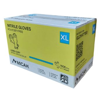 Picture of Gloves Nitrile, Powder Free Long Cuff Extra Strong Blue - Micah