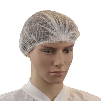 White 21-inch disposable crimped hair net for food processing, HACCP certified | Food Processing Supplies Queensland