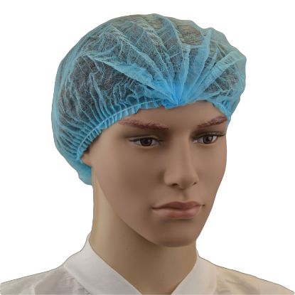 Blue 21-inch disposable crimped hair net for food processing, HACCP certified | Food Processing Supplies Queensland