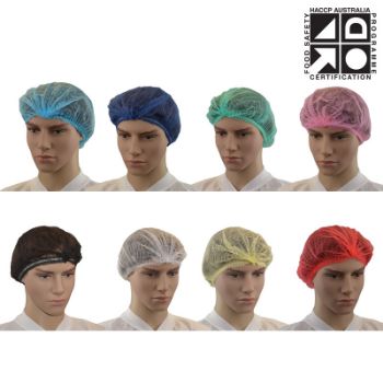 Blue 21-inch disposable crimped hair net for food processing, HACCP certified | Food Processing Supplies Queensland