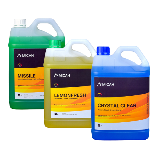 Picture of Complete Clean Value Pack - 1 x 5L Glass Cleaner, 1 x 5L Disinfectant and 1 x Multi Purpose Cleaner