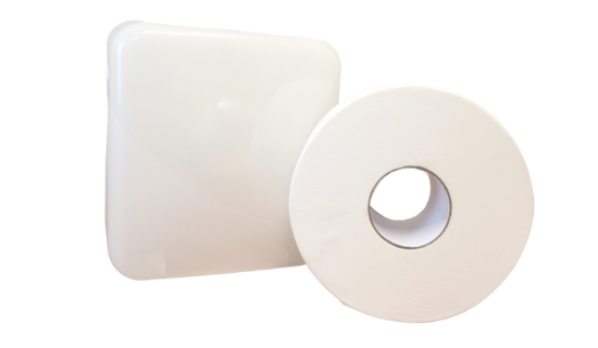 White Single Jumbo Toilet Roll Dispenser for Offices & Public Washrooms