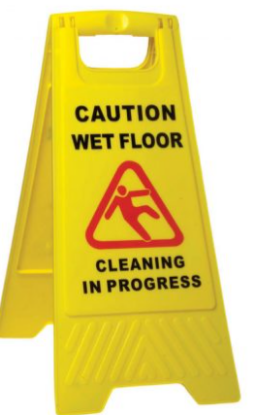 Picture of Sign Yellow Caution Wet Floor - Cleaning in Progress "A" Frame 