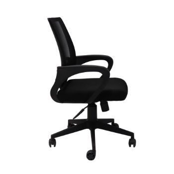 Picture of Office Chair - Black Fabric Seat -  Single Point Lock - Mesh Back