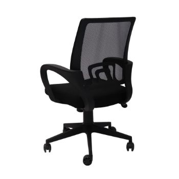 Picture of Office Chair - Black Fabric Seat -  Single Point Lock - Mesh Back